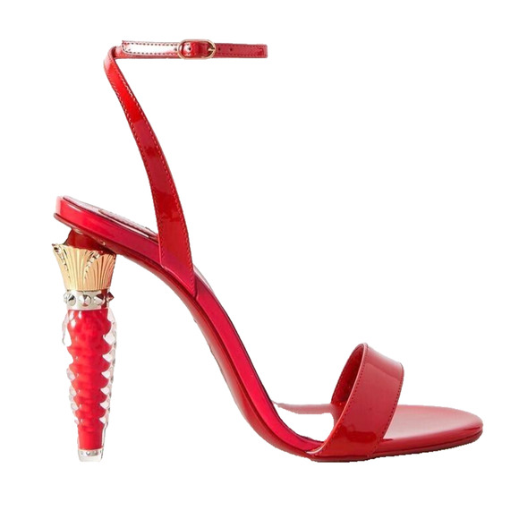 B50 NIB CHRISTIAN LOUBOUTIN Lipgloss Queen 100 Red Patent Sandals Size 42 $1195 - Picture 4 of 9